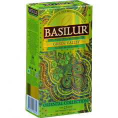 Чай Basilur "Green Valley", зеленый, 25 пакетиков