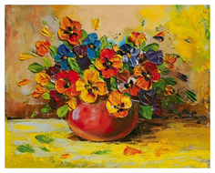 Набор для живописи мастихином по холсту "Анютины глазки" Фантазёр Фантазер