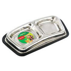 Двойная миска для кошек и собак Triol, резина, сталь, серебристый, 2 шт по 0.11 л