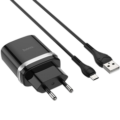 Сетевое зарядное устройство Hoco C12Qm, 1xUSB, 3 A, black