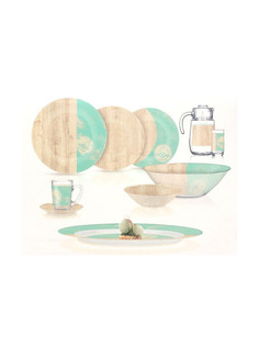 Столовый сервиз АМБ НОРДИК ХЕВИА ТУРКУАЗ 46 предметов 6 персон Luminarc