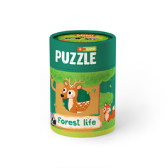 Игровой набор MON Puzzle Зоология для Малышей. Лесная жизнь, пазлы,карт. с заданиями