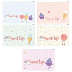Папка-конверт на молнии Attache Selection Sweet life, А4, 200 мкм, 5 шт