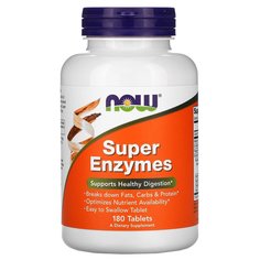 Комплекс пищеварительных ферментов суперэнзимы NOW Super Enzymes таблетки 180 шт.