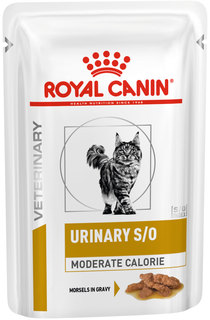 Влажный корм для кошек ROYAL CANIN Urinary S/O Moderate Calorie при МКБ, соус, 12шт по 85г
