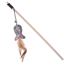 Игрушка для кошек Грызлик Ам Рыбка ECO дразнилка с перьями и колокольчиком 40 см