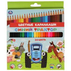 Цветные карандаши Умка Синий Трактор 24цв шестигранные 20*6шт