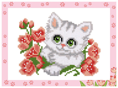 Мозаика Фрея Котенок с цветочком 134586-TN Freya