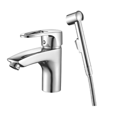 Смеситель для умывальника с гигиеническим душем Decoroom DR70015, латунь