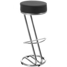 Стул барный Фабрикант Зетта, обивка иск.кожа черный, каркас хром