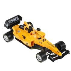 Технопарк Машина металлическая Суперкар Ф-1 желтый, длина 14 см, звук, инерция