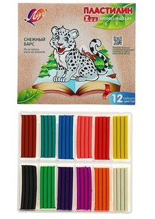 Пластилин классический Zoo , 12 цветов, 180 грамм, без стека Луч
