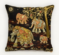 Подушка Декоративная Гобеленовая 32х32 "Индийские слоны 4" Студия Текстильного Дизайна