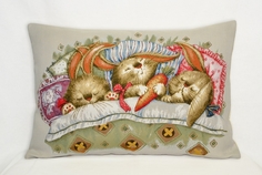 Подушка Декоративная Гобеленовая 45х63 "Спящие зайчата" Студия Текстильного Дизайна