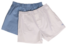 Мужские хлопковые трусы-шорты Hustler Lingerie голубые и белые S