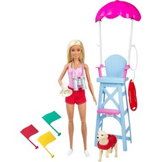 Куклы Barbie Спасатель на пляже, с вышкой, собакой и аксессуарами