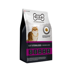 Корм сухой для кошек Gina DENMARK CAT STERILIZED CHIKEN&RICE , курица, рис, 3 кг