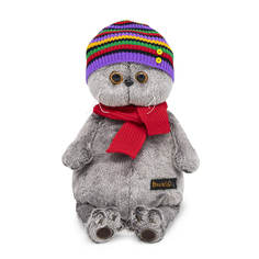 Мягкая игрушка Басик, в полосатой шапке с шарфом, 25 см Budi Basa