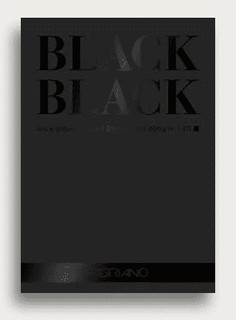 Альбом для эскизов и зарисовок BlackBlack, 29,7x42 см, 20 листов, 300 г/м2, черная бумага Fabriano