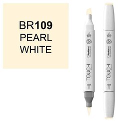 Маркер Touch Brush двухсторонний на спиртовой основе Жемчужный 109 белый; серый
