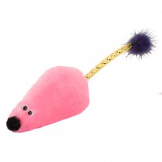 Мягкая игрушка для кошек Gosi Мышь с мятой искусственный мех, текстиль, розовый, 6 см