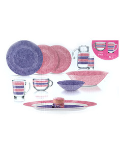 Столовый сервиз АМБ СТОНИ ПИНК&ПЁРПЛ 46 предметов 6 персон Luminarc