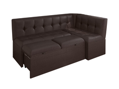 Скамья угловая со спальным местом Квазар Коричневый, кожзам БОНмебель