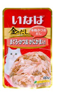Влажный корм для кошек CIAO, японский тунец бонито и камчатский краб, 60г