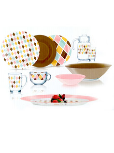 Столовый сервиз АМБ РОМБИ БРАУН 46 предметов 6 персон Luminarc