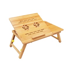 Столик для ноутбука складной с охлаждением Bamboo laptop table 55х35х4,2 см Зеленый Шар