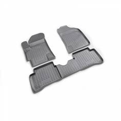 Коврик в салон автомобиля Autofamily для KIA Rio III 2005-2011; 4 шт; (полиуретан; серые) Element