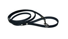Поводок для собак АРКОН кожаный, однослойный, 140 см x 8 мм, черный