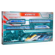 Железная дорога Junfa Toys КОМЕТА Железнодорожный экспресс 214см свет, звук C-00407
