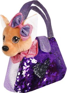 Мягкая игрушка Fluffy Family Щенок, 19 см, в сумочке с пайетками