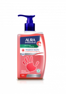 Жидкое мыло с антибактериальным эффектом Шалфей и гейпфрут Aura 500 мл
