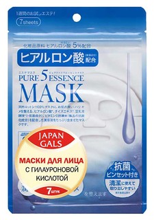 Маска для лица Japan Gals с гиалуроновой кислотой Pure 5 Essential 7 шт