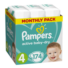 Подгузники Pampers Active Baby-Dry maxi (8-14 кг), 174 шт.