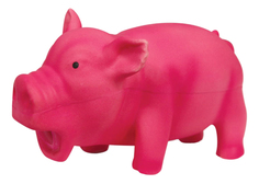Жевательная игрушка для собак Triol Поросенок хрюкающий из латекса, розовый, 16 см