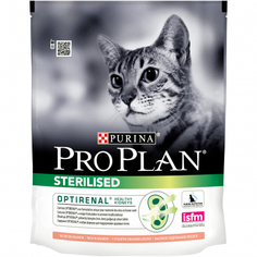 Сухой корм для кошек PRO PLAN Sterilised Optirenal, для стерилизованных, лосось, 0,4кг