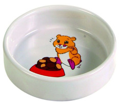 Одинарная миска для грызунов TRIXIE, керамика, белый, 0.09 л