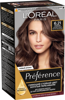 Стойкая краска для волос LOreal Paris Preference, оттенок 6.21, Риволи