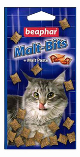 Лакомство для кошек Beaphar Malt Bits подушечки с мальт-пастой, курица, 75 шт, 35 г