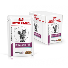 Влажный корм для кошек ROYAL CANIN Vet Diet Renal, рыба, 12шт, 85г