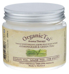 Скраб Organic Tai Натуральный увлажняющий с гранулами жожоба лемонграсс и зеленый чай 200г
