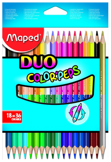 Карандаши цветные Maped Color Peps Duo двухсторонние 36 цветов, 18 шт