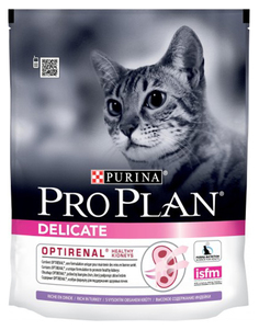 Сухой корм для кошек PRO PLAN Delicate Optirenal, индейка,0,4кг