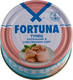 Тунец Fortuna в собственном соку кусочками 185 г Фортуна