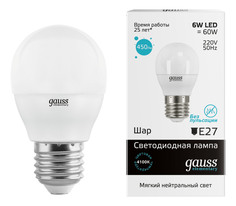 Лампочка Gauss LED Globe 6 Вт Светодиодная