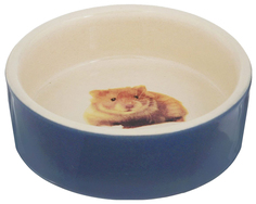 Одинарная миска для грызунов Nobby, керамика, синий, 0.055 л