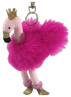 Мягкая игрушка ABtoys Фламинго розовый, на брелке 9 см